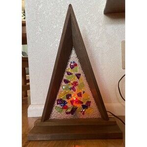 MCM Vintage Popcorn TV Light Lamp Triangle Christmas Tree Works Great, Tested ￼